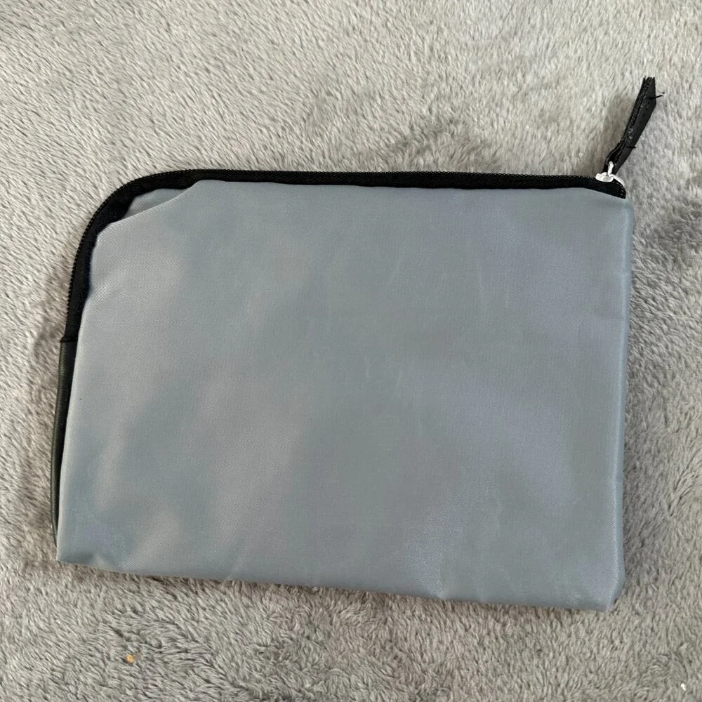 Tumi for Delta Airlines Gray Pouch Makeup Cosmetic Bag Travel Clutch